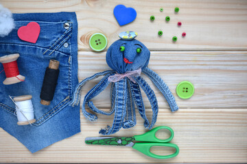 cute octopus made of cloth DIY toy for children