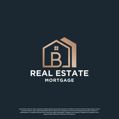 Obraz premium house combine with letter B logo design for your business