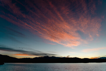 sunset and the lake