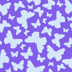 seamless pattern with cute flying butterflies. vector repeating background