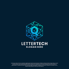 business letter Q logo design for technology, lab, science, computing company