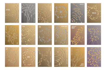 Biomedical brochure cover templates vector set.