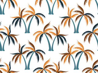 Palm tree minimal seamless pattern vector design.