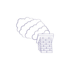 Isolated chimney flues icon Pollution concept Vector illustration