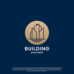 building architecture logo design template. logo for architect, contractor, and real estate mortgage