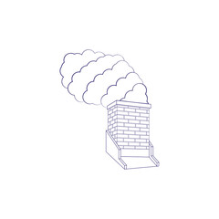 Isolated chimney flues icon Pollution concept Vector illustration