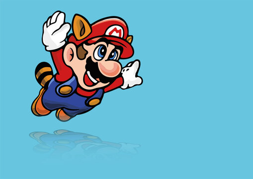 Super Mario 3 vector illustration. Nintendo retro gaming