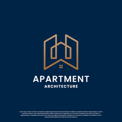 building architecture logo design template. logo for architect, contractor, and real estate mortgage
