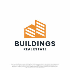 building architecture logo design template. logo for architect, contractor, and real estate mortgage