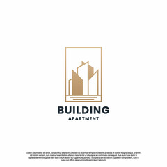 building architecture logo design template. logo for architect, contractor, and real estate mortgage