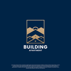 building logo design creative with golden color