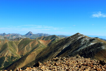 Mountain landscape with blue sky
