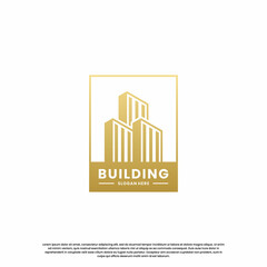 minimalist real estate logo design skyscraper concept