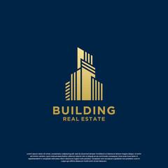 minimalist building logo design combine house with skyscraper