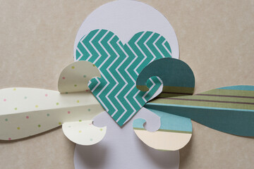 heart with paper objects