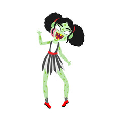 Isolated kid with a costume of zombie Vector illustration