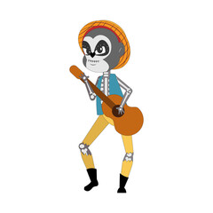 Isolated kid with a costume of skeleton Vector illustration