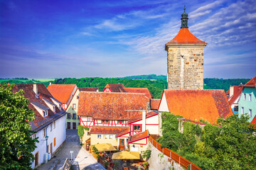 Obraz premium Rothenburg ob der Tauber - Markus Tower, Bavaria, Germany
