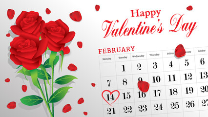 Happy Valentine's Day  february 14, vector image illustration.