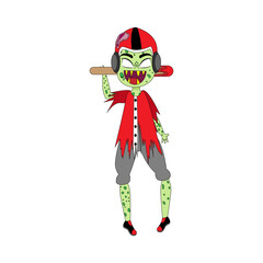 Isolated kid with a costume of zombie Vector illustration