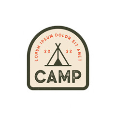 Camping and outdoor adventure retro badge logo. The emblem for cub scouts