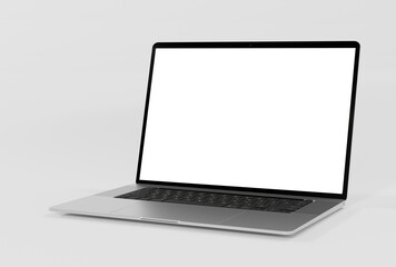 Laptop with blank display to be completed. Concept of adding content to your computer.
