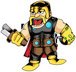 cartoon soldier with sword