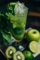kiwi lemonade, kiwi lemonade, kiwi basil lemonade