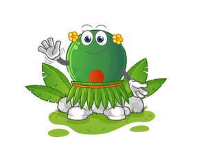 bangladesh flag hawaiian waving character. cartoon mascot vector