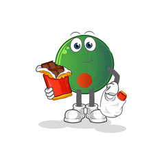 bangladesh flag eat chocolate mascot. cartoon vector