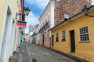 Streets of Pelourinho, historical and cultural place in Salvador, Bahia, Brazil
