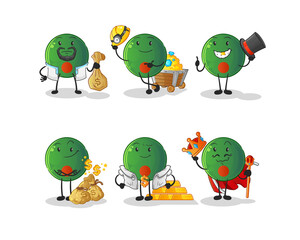 bangladesh flag rich group character. cartoon mascot vector
