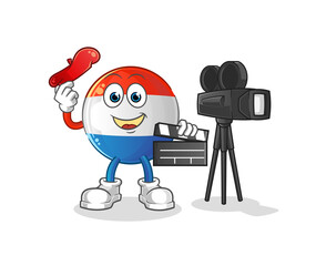 dutch flag director mascot. cartoon vector