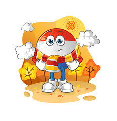 Obraz na płótnie Canvas dutch flag in the autumn. cartoon mascot vector