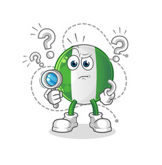 nigerian flag searching illustration. character vector