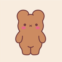 Cute kawaii bear . Children's character. Animal character design.Valentine's day.Love.Heart.Isolated.Art.Vector.Illustration.