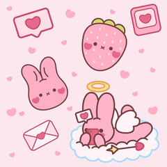Cute kawaii valentine's day set 