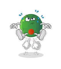 bangladesh flag fart jumping illustration. character vector