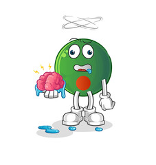 bangladesh flag no brain vector. cartoon character