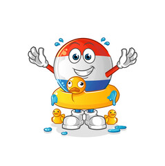 dutch flag with duck buoy cartoon. cartoon mascot vector
