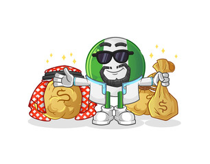 nigerian flag rich arabian mascot. cartoon vector