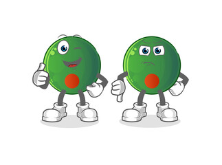 bangladesh flag thumbs up and thumbs down. cartoon mascot vector