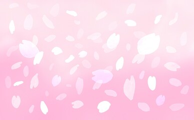 水彩画。舞い散る桜の花びら。桜の花びらの背景イメージ。春のピンクの桜壁紙。　Watercolor. The falling cherry blossom petals. Background image of cherry blossom petals. Spring pink cherry blossom wallpaper.
