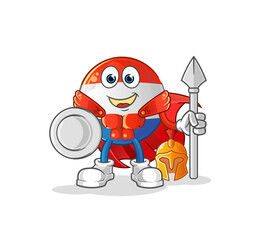dutch flag spartan character. cartoon mascot vector