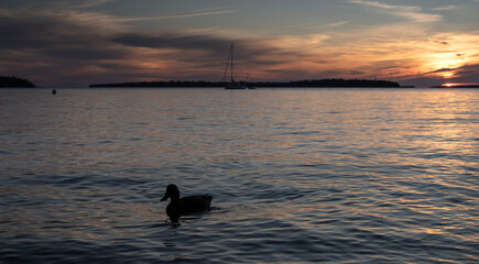 Magnificent sunset. sunset in Tobermory, Canada