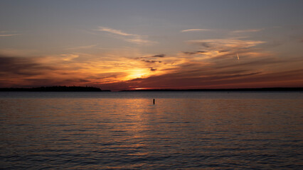 Magnificent sunset. sunset in Tobermory, Canada