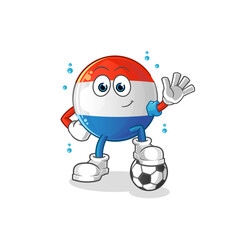 dutch flag playing soccer illustration. character vector