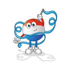 dutch flag Rhythmic Gymnastics mascot. cartoon vector