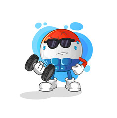 dutch flag lifting dumbbell vector. cartoon character
