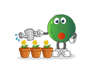 bangladesh flag watering the flowers mascot. cartoon vector
